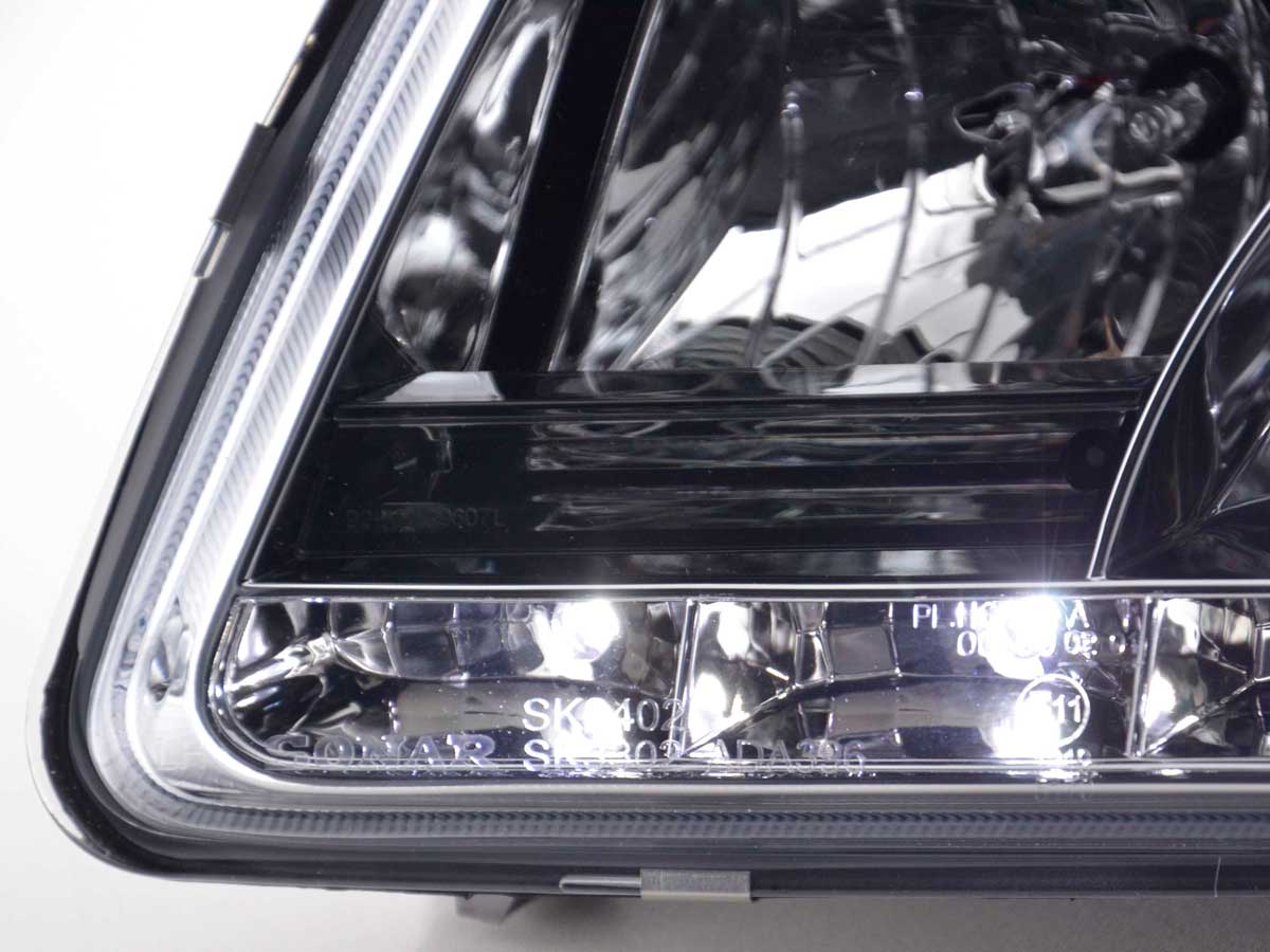 Scheinwerfer Set Daylight LED TFL-Optik Audi A3 Typ 8L 96-00 chrom Scheinwerfer Set Daylight LED TFL-Optik Audi A3 Typ 8L 96-00 chrom